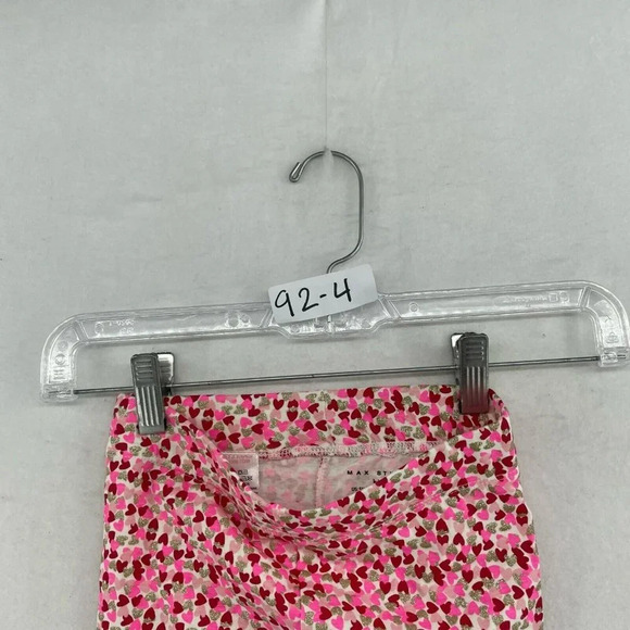 Max Studio Leggings Kids Girl's Sz S 5-6 Pink Gold Heart Print Stretch Slim Fit - Picture 12 of 12